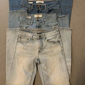 2 Hollister/1 Abercrombie jeans